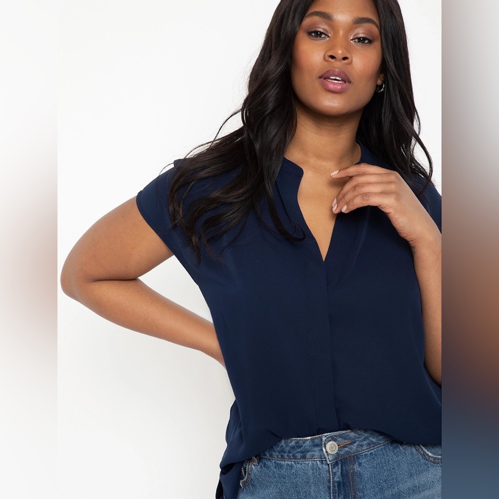 Eloquii Notch Collar Blouse